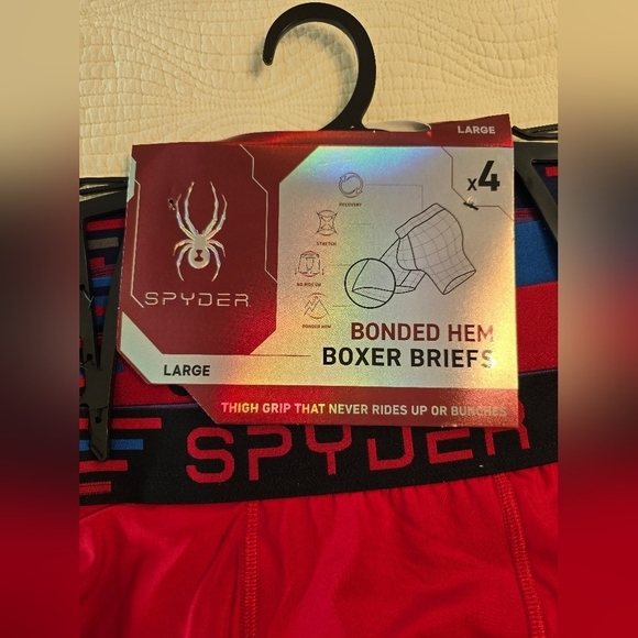 NWT Spyder 4 Pack Men's Bonded Hem Boxer Briefs - Picture 3 of 3
